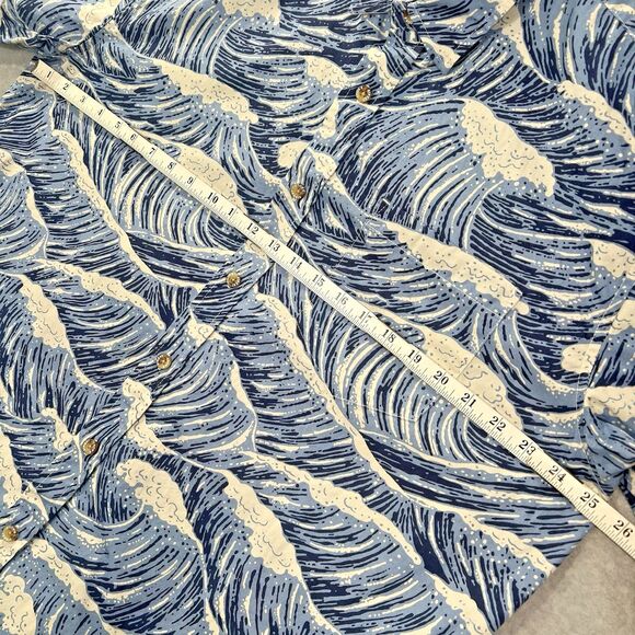 Cooke Street Hawaiian Shirt Mens XL Blue Wave Print Button Up Short Sleeve 2024 - Picture 6 of 16